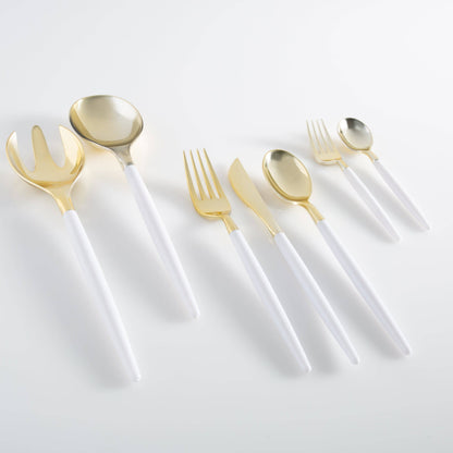 Clear and Gold Plastic Mini Forks | 20 Forks