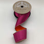 2.5" x 10yds Satin Double Sided Orange Back, Fuchsia