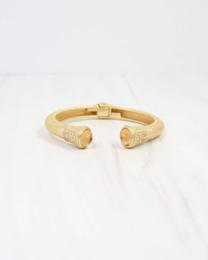Colette Hammered Hinged Cuff Bracelet Champagne
