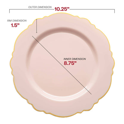 Pink with Gold Rim Plastic Dinnerware Value Set - 20 Sets