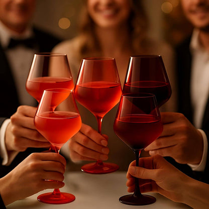 Red Rocks Gradient Colored Wine Glass | Set of 5 | 20 oz