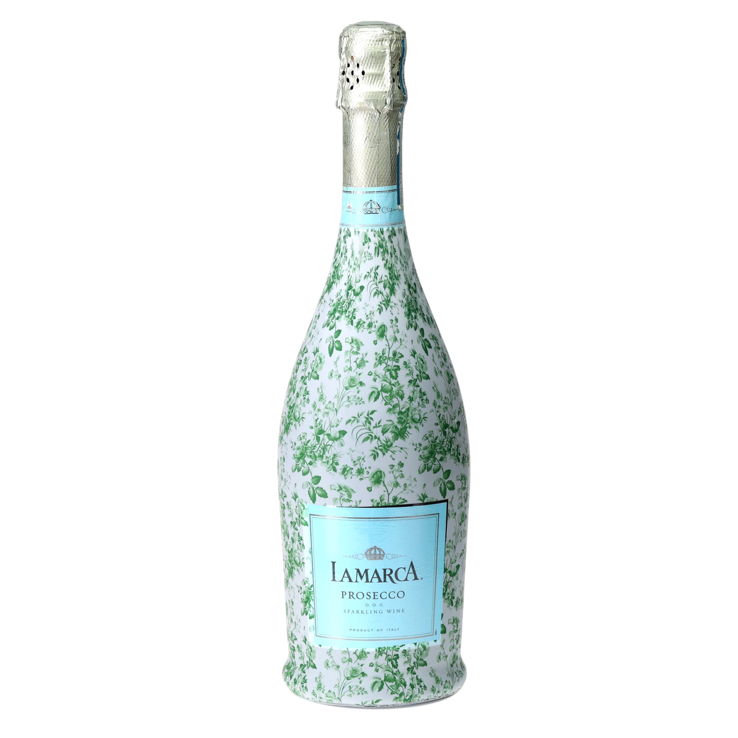 Grandmillennial Green Floral Prosecco Bottle Wrap