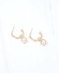 Anika Textured Medium Hoop With Dangle Pearl
