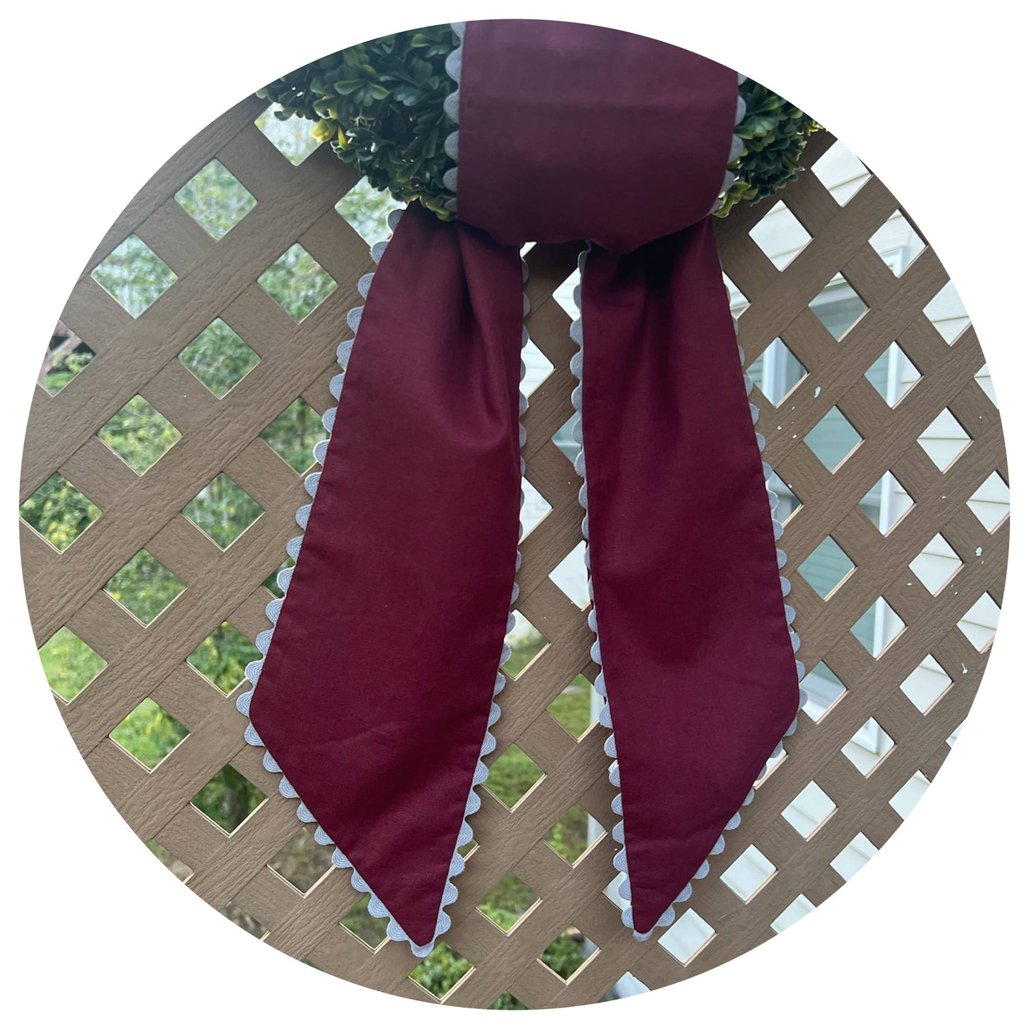 Custom Linen Sashes with Trim 