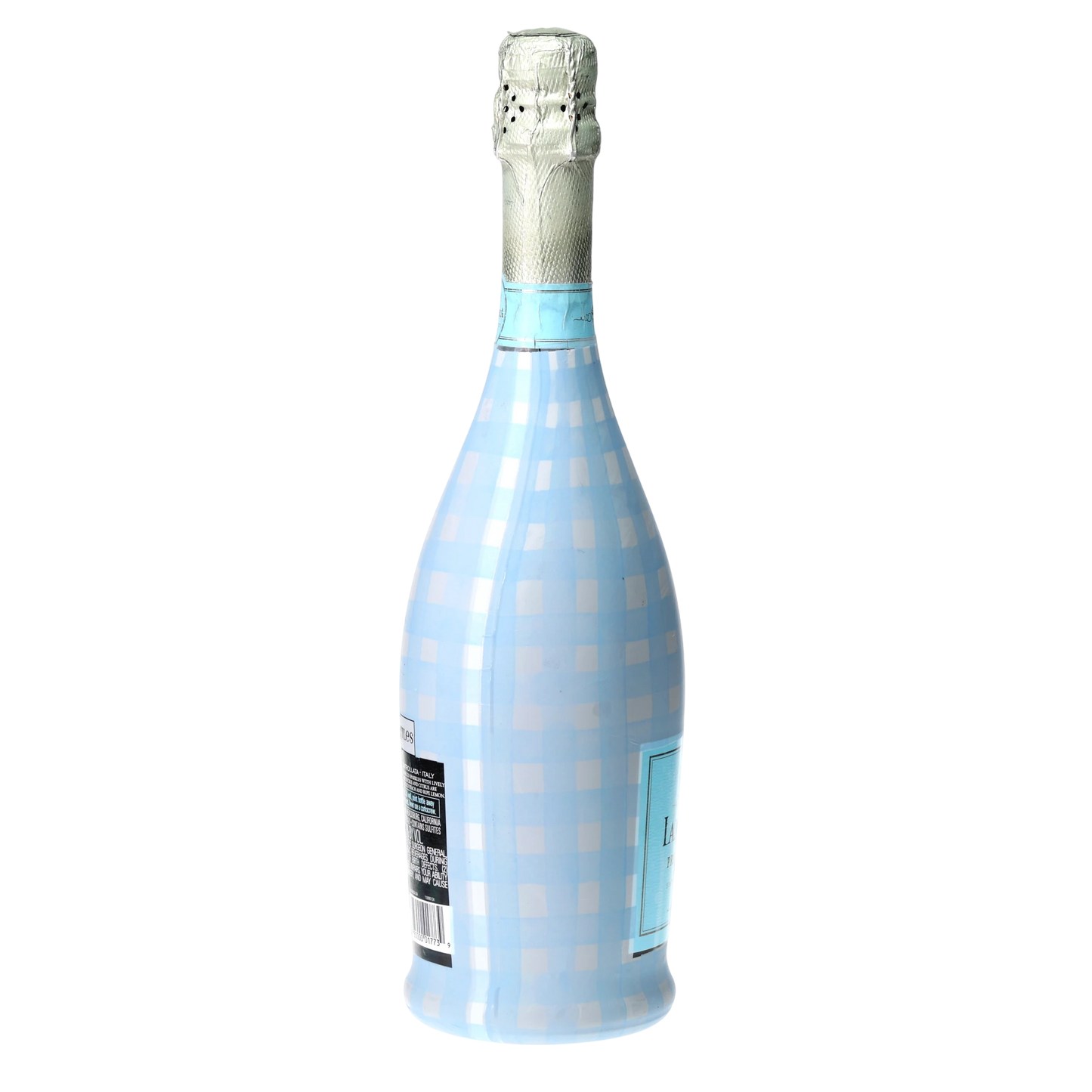 Powder Blue Picnic Gingham Prosecco Bottle Wrap