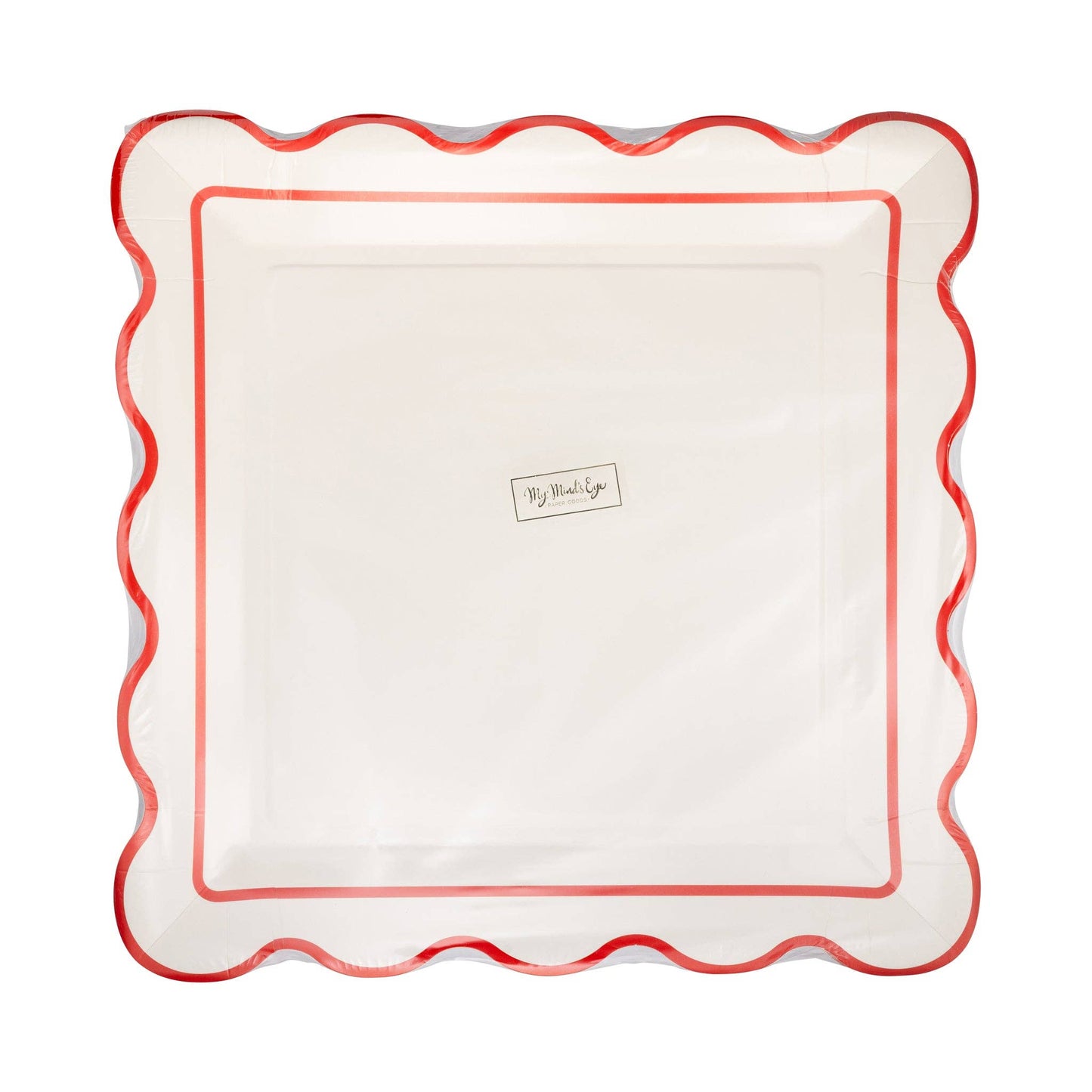 STN1242 - Cream Scalloped Square Plate