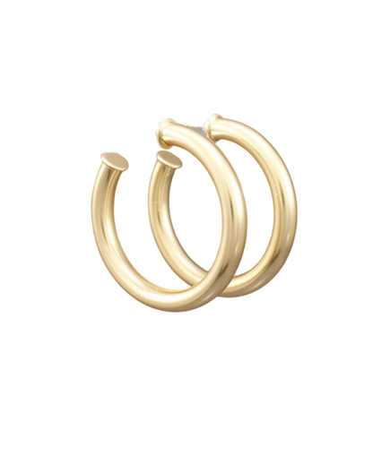 Everyday Brushed Gold  Earrings | Classic Gold Hoops