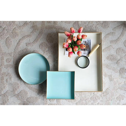 D10" Mimosa Round Tray - Powder Blue