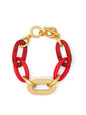 Resin and Metal Oval Link Toggle Bracelet