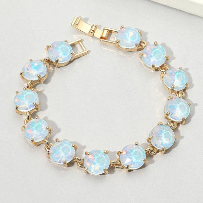 American USA Round Stone Link Evening Bracelet