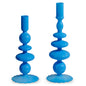 8" Blue Candlesticks