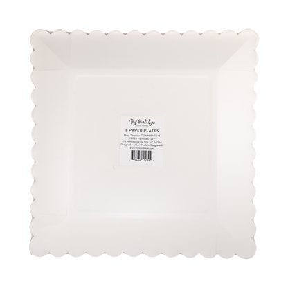 HPH1343 - Black and Cream Stripes Scalloped 10" Plate
