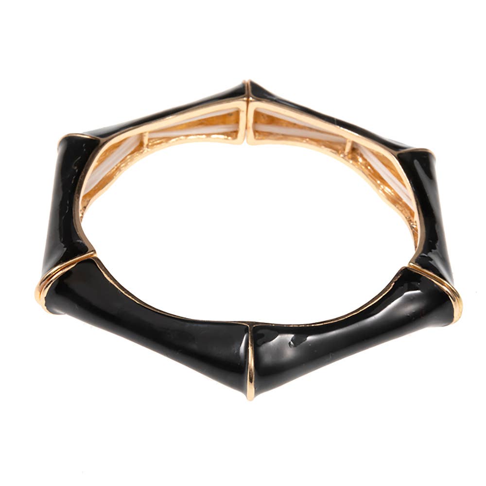 Enamel Hexagonal Stretch Bangle Bracelet