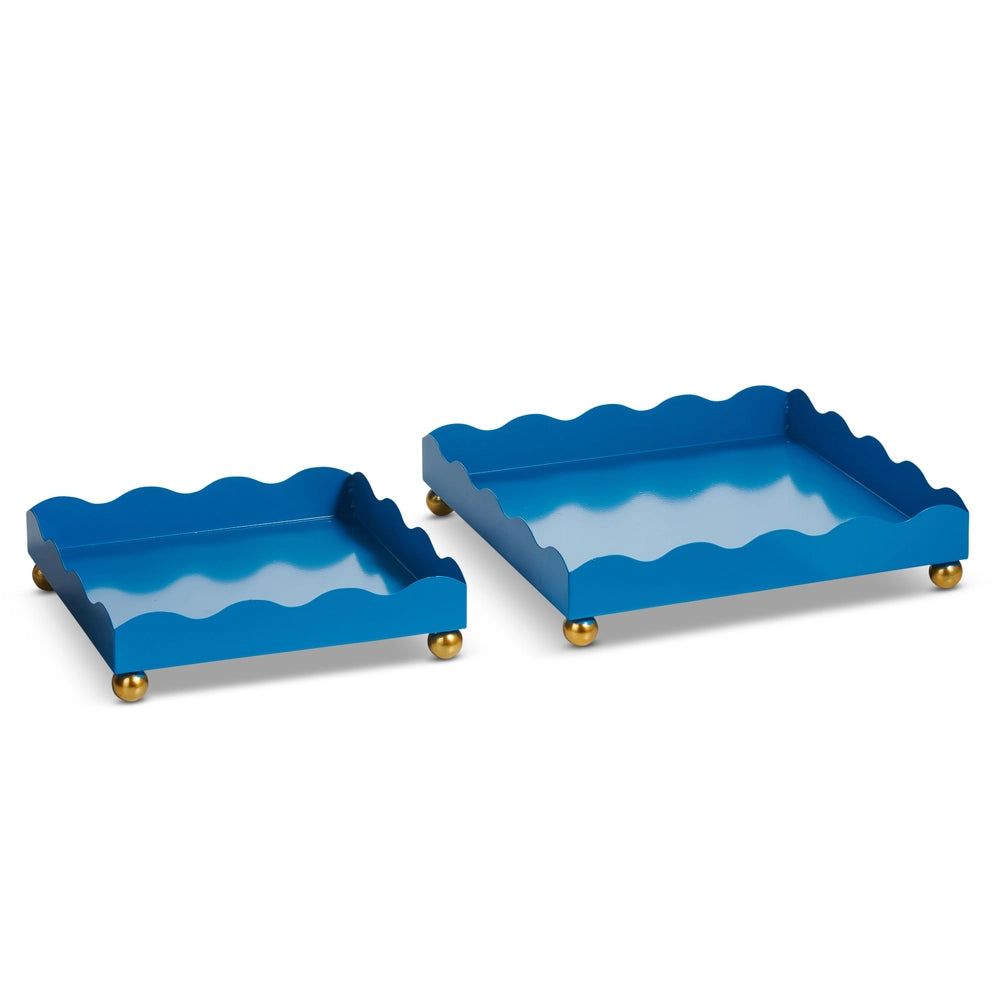 Blue Scalloped Tray