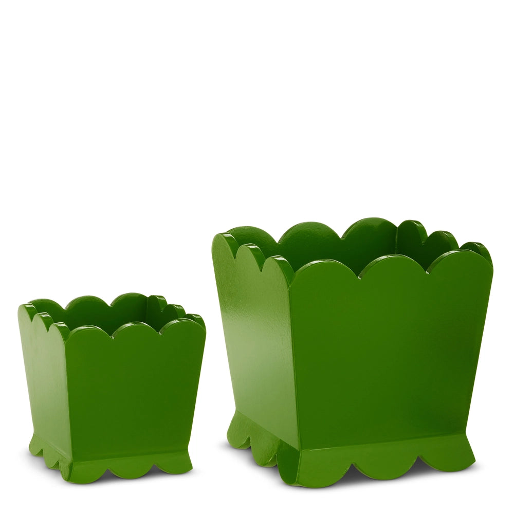 Green Scalloped Planter - Small
