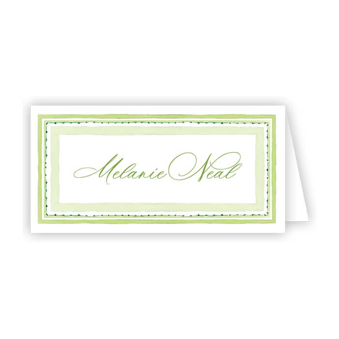 Hand Painted Lime Green Fancy Border Place cards