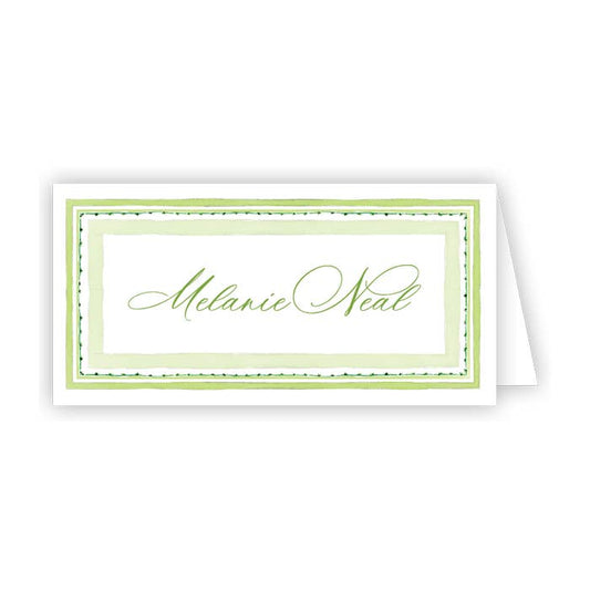 Hand Painted Lime Green Fancy Border Place cards