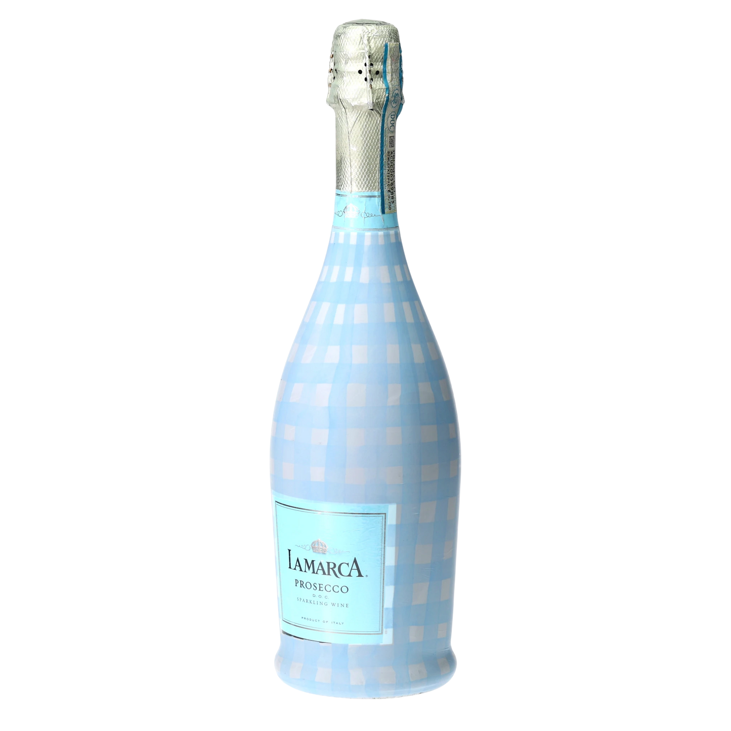 Powder Blue Picnic Gingham Prosecco Bottle Wrap