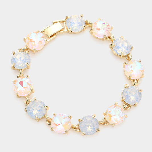 American USA Round Stone Link Evening Bracelet