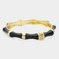 Enamel Bamboo Hinged Bangle Bracelet