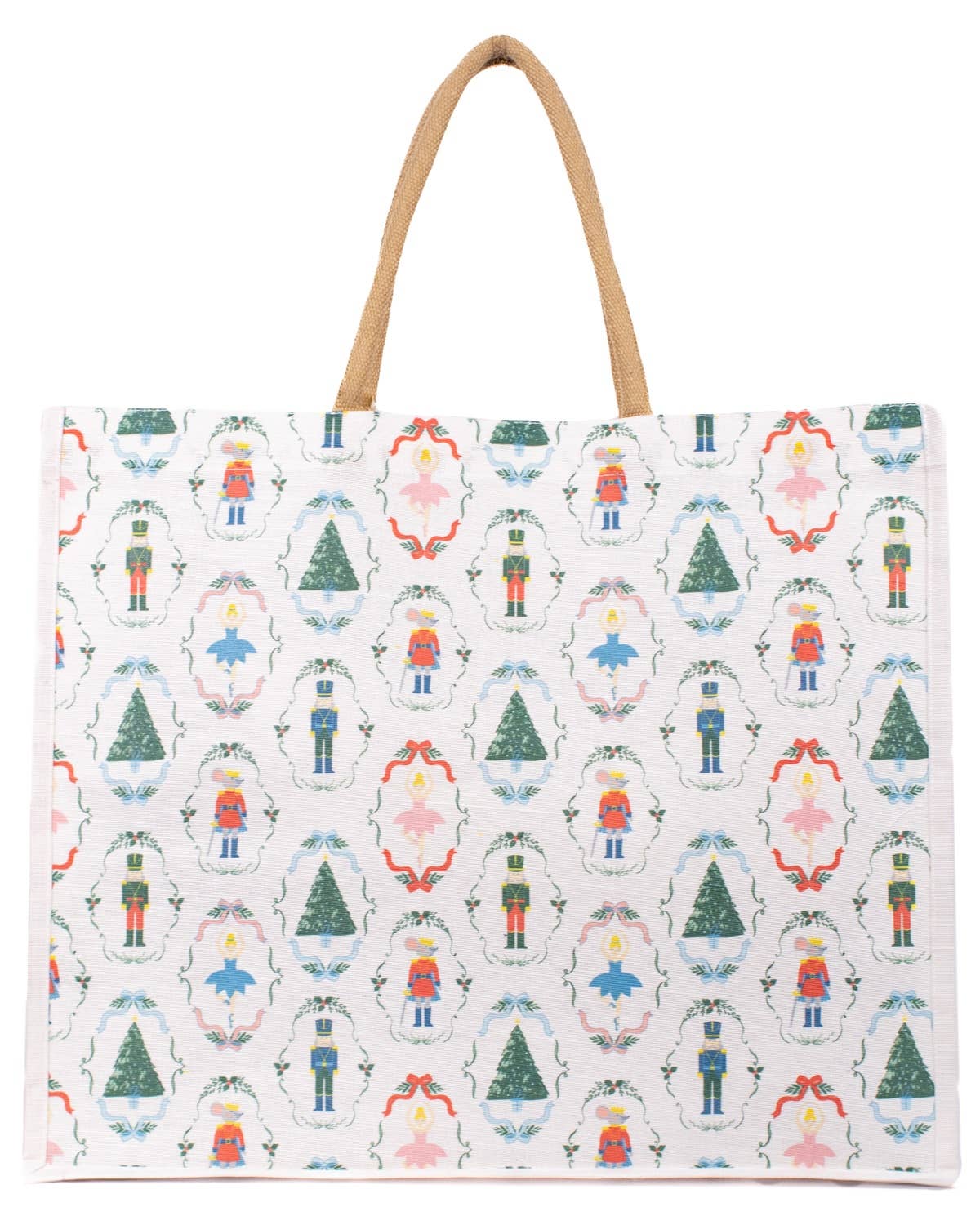 Nutcracker Waltz Juco Carryall Tote   White/Multi   22x19x8