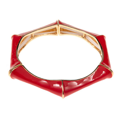 Enamel Hexagonal Stretch Bangle Bracelet