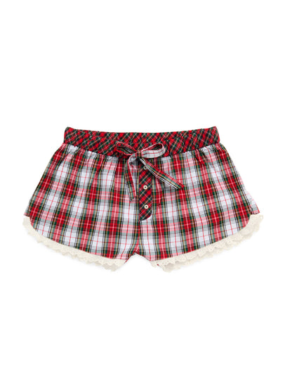 TARTAN BOXER SHORTS, RED