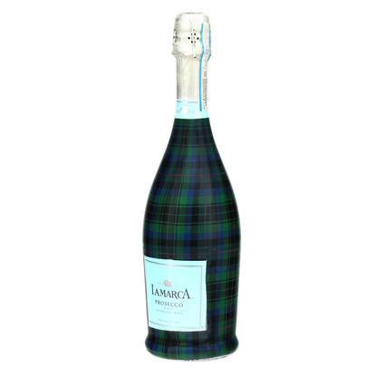 Blue & Green Christmas Tartan Prosecco Bottle Wrap