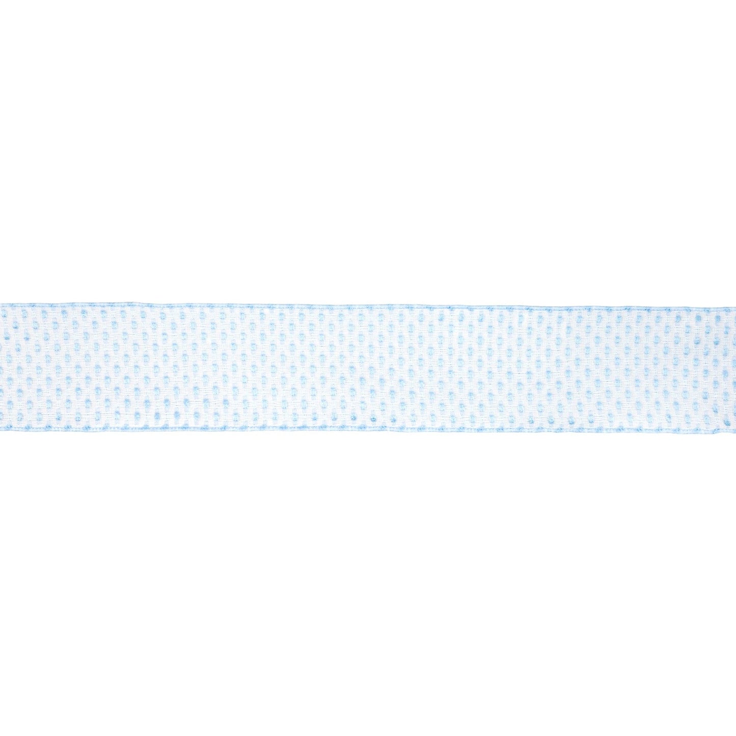 2 1/2" Wired Ribbon | Blue/White Woven | 10 Yard Roll