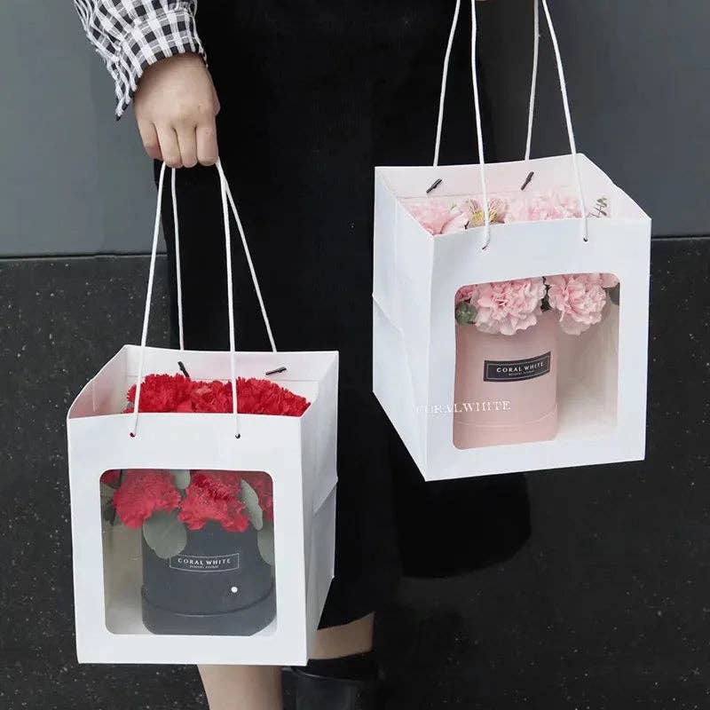 Cube Window Kraft Flower/Gift Bag