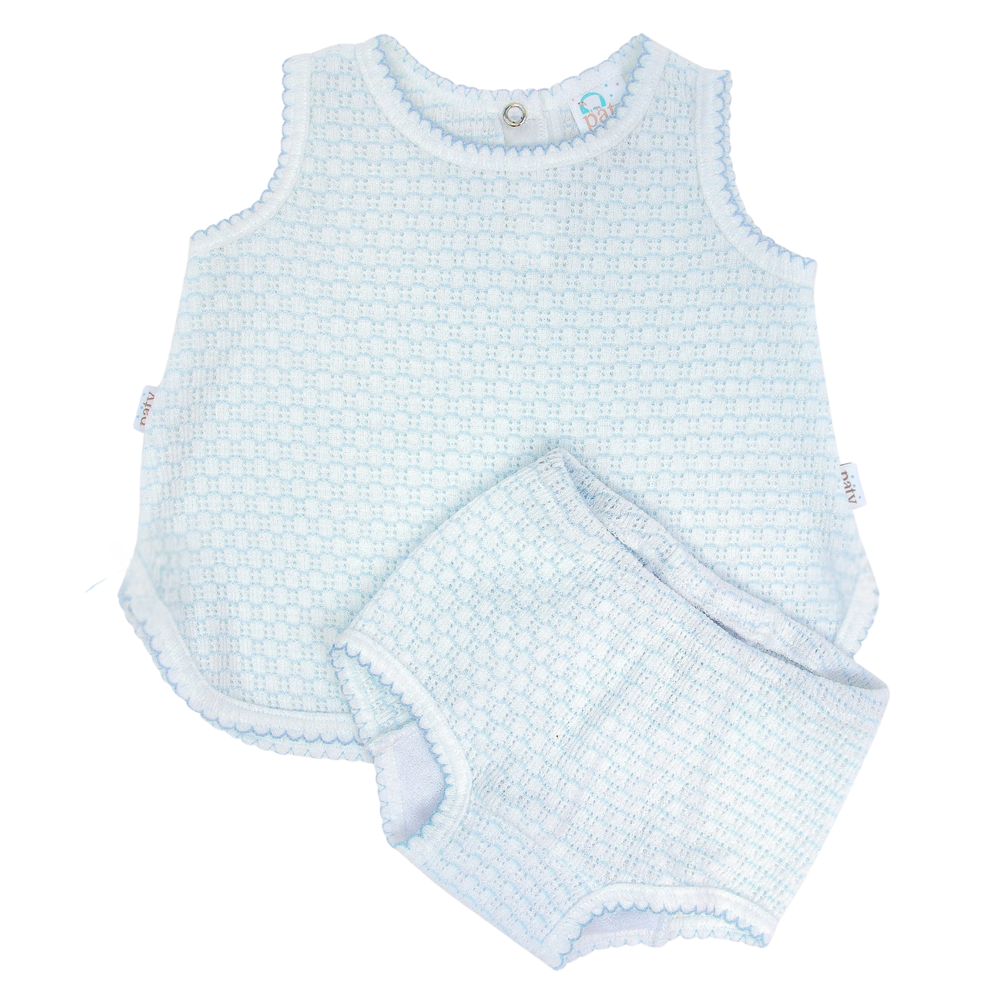 Paty Knit Pinstripe Diaper Set