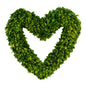 16" Heart - Preserved Boxwood Wreath - Green