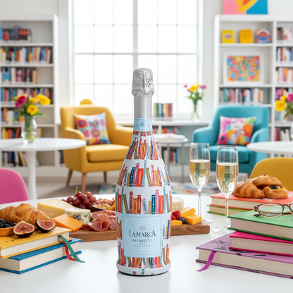 Warm & Bright Books Prosecco Bottle Wrap