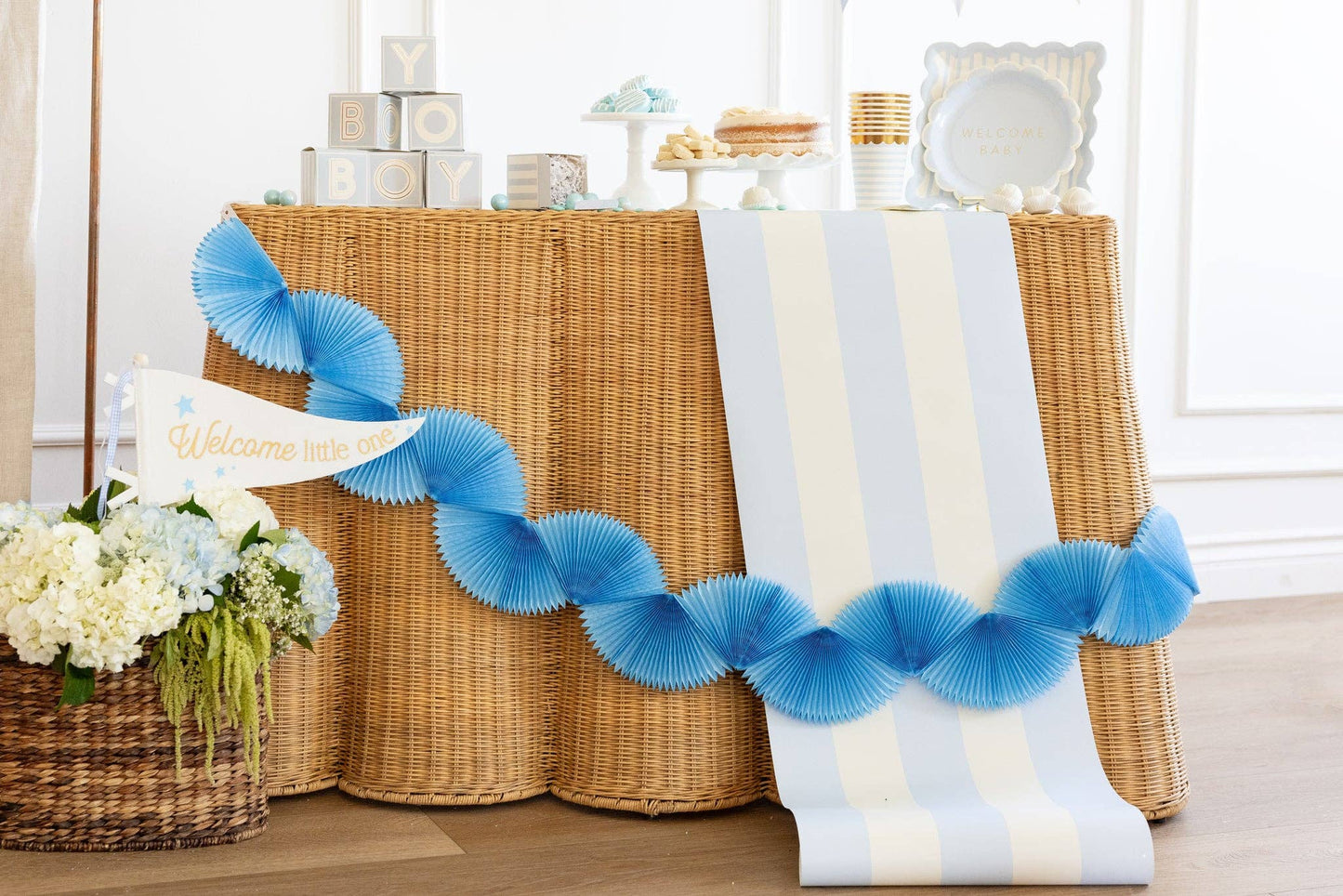 BAB1121 - Blue Striped Table Runner