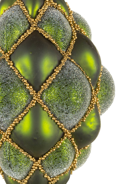 NEW-Hanging Forest Green Ballooning Finial Ornament