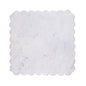 Scalloped Marble Serving Board   White   11x11