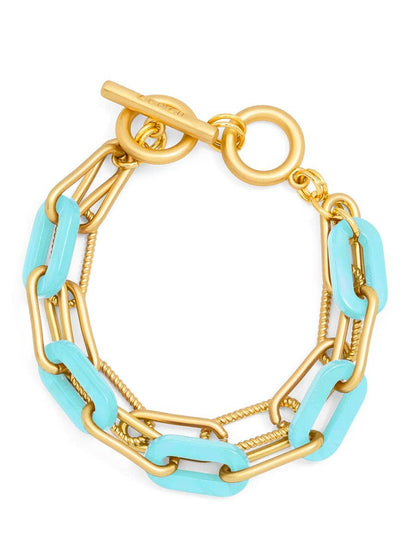 Marbled Resin Link Layered Toggle Bracelet