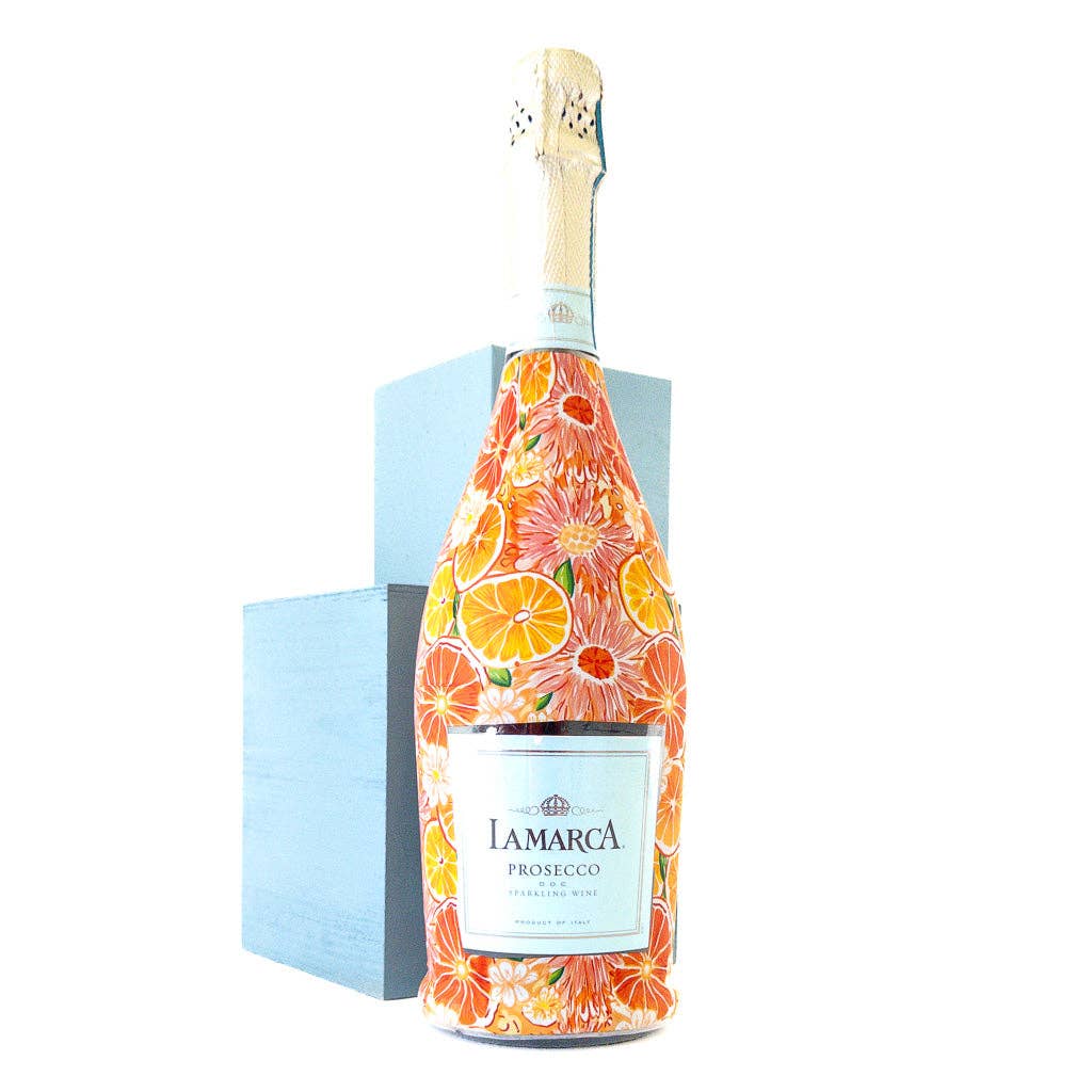Beau Bottles Preppy Watercolor Oranges- Prosecco Collection
