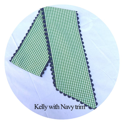 Custom Gingham Sashes with Trim