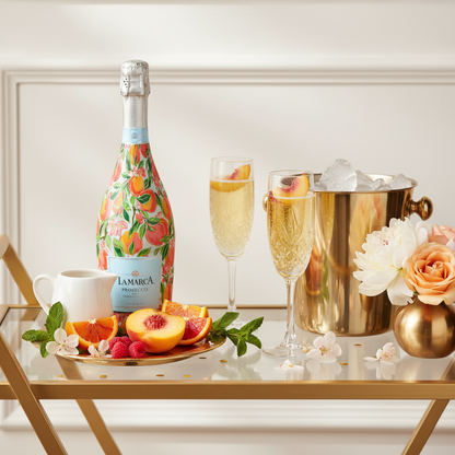Peach Blossom Grove Prosecco Bottle Wrap