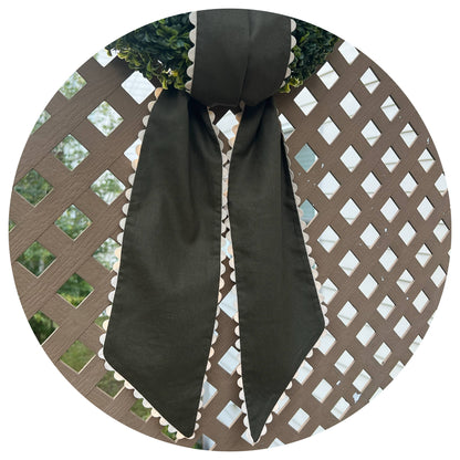 Custom Linen Sashes with Trim 
