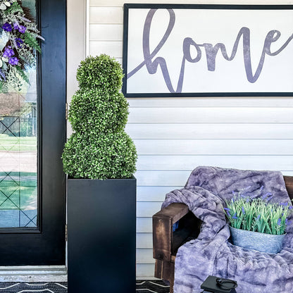 Adjustable Triple Artificial Boxwood Topiary + Planter