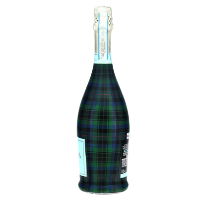 Blue & Green Christmas Tartan Prosecco Bottle Wrap