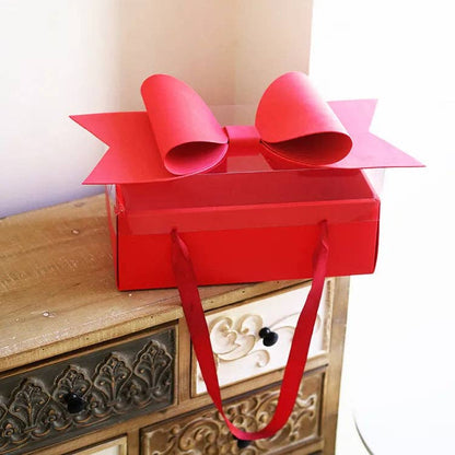 Big Bow Rectangle Flower Box with Clear Lid