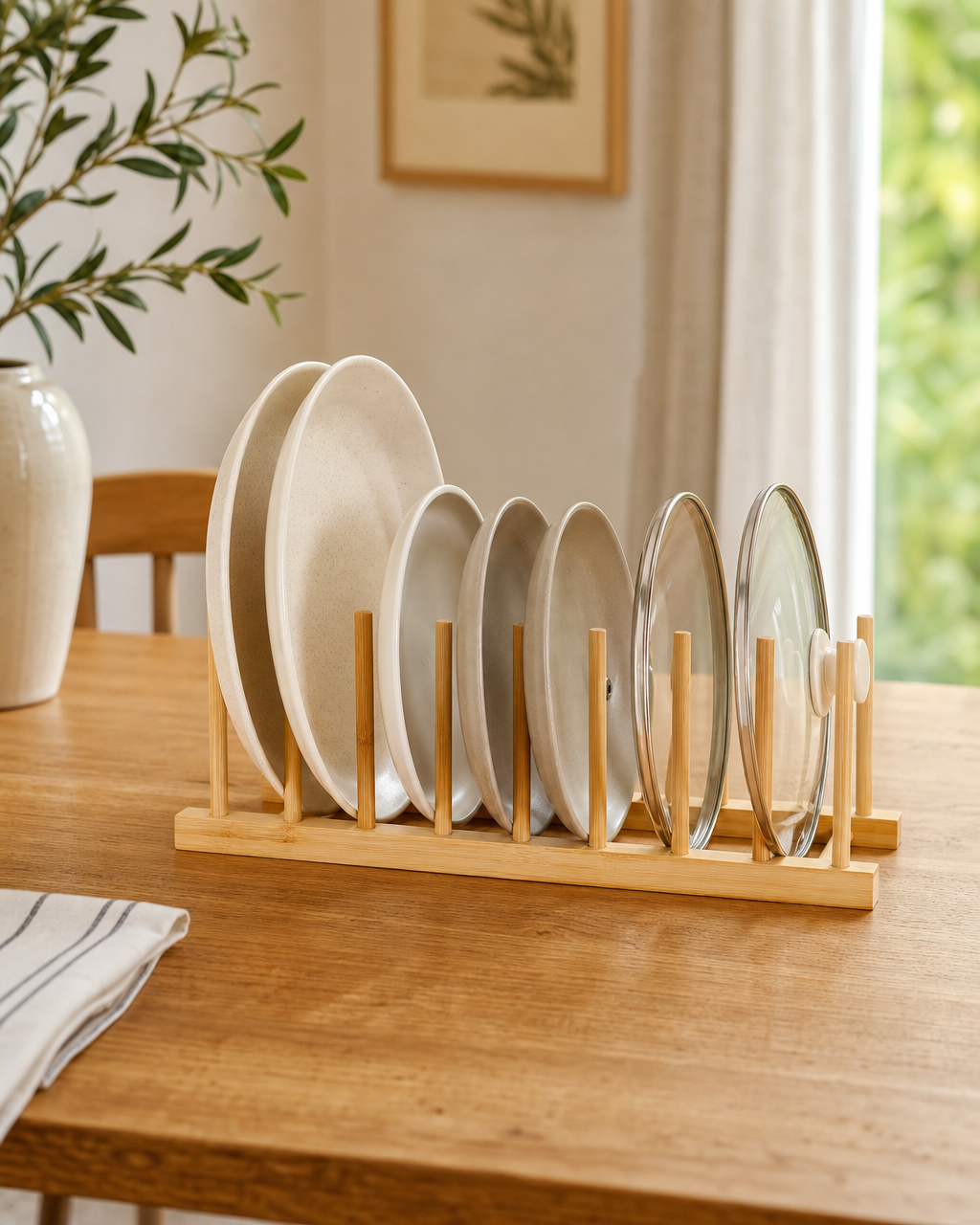 Bamboo Plate Stand