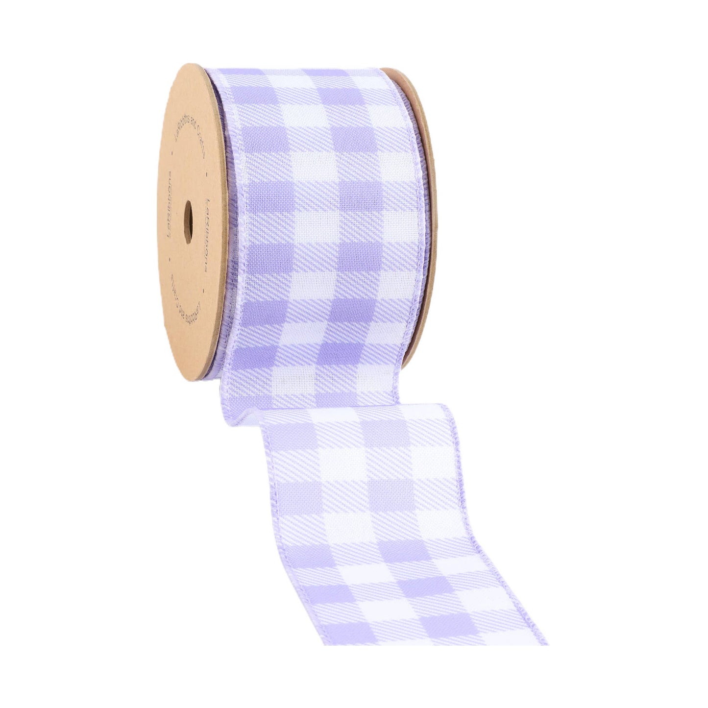 2 1/2" Wired Ribbon | White/Spring Gingham | 10 Yard Roll |