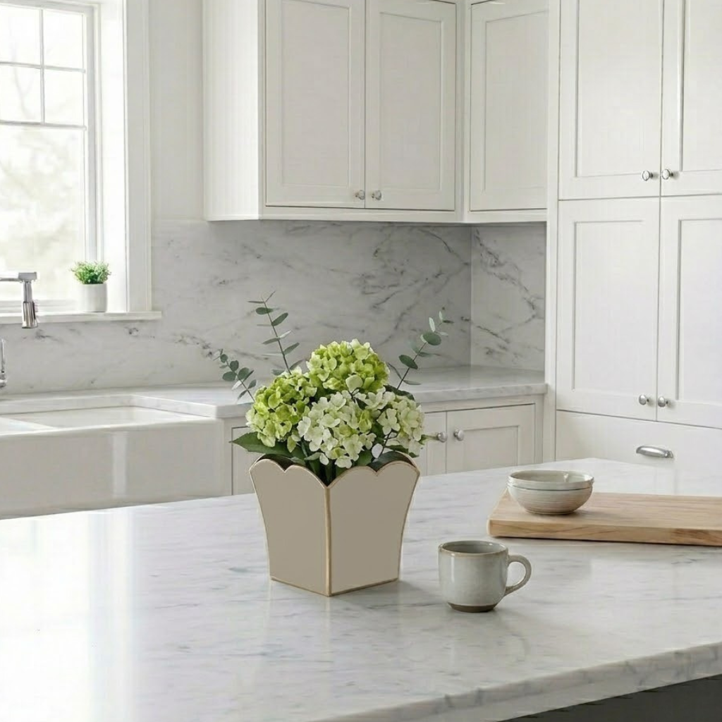 Gracie Scarlett Square Cachepot Planter Taupe