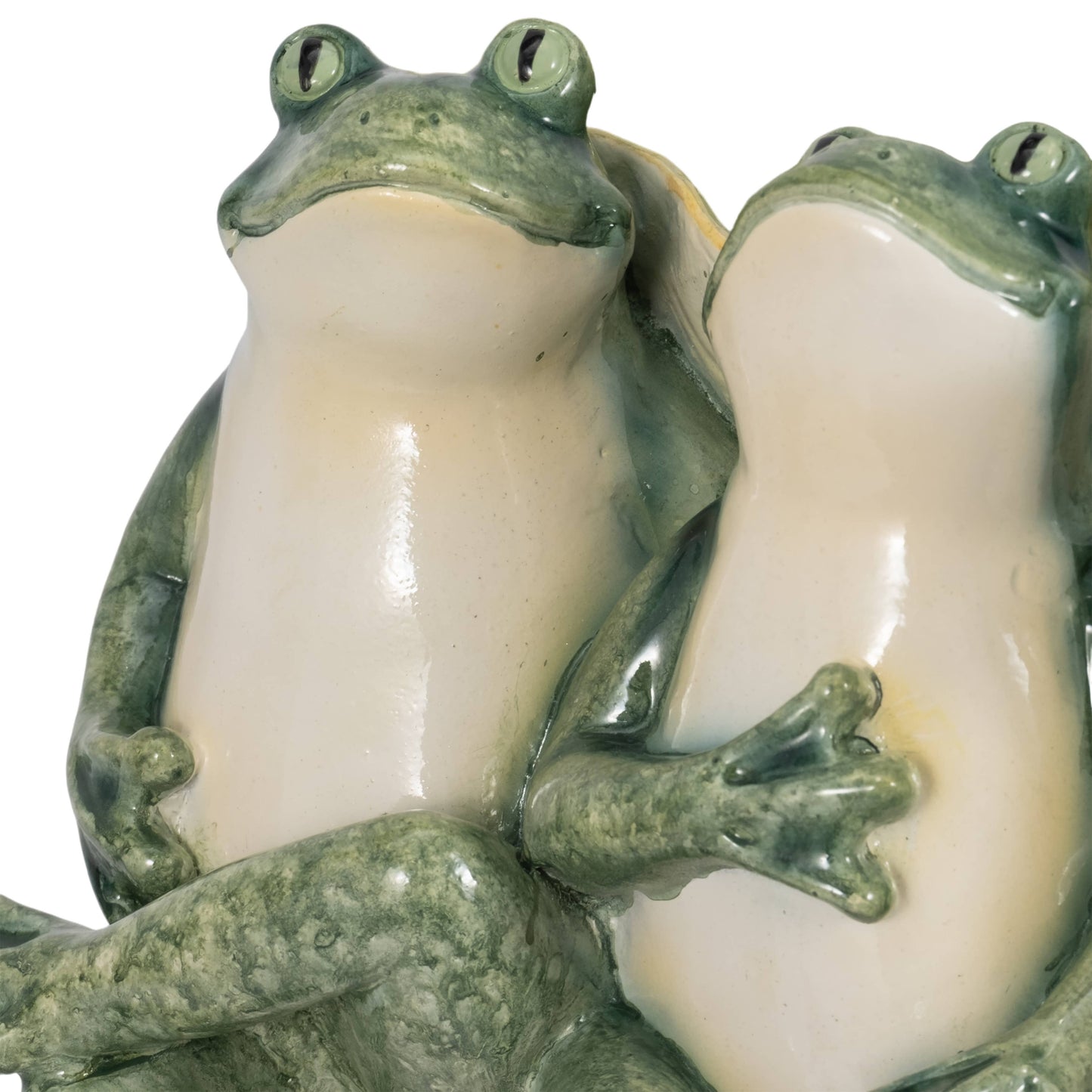 Decorative Planter - Green Resin Three Sitting Frogs, 10 in.