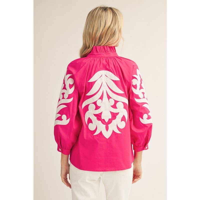 Baroque applique detail top