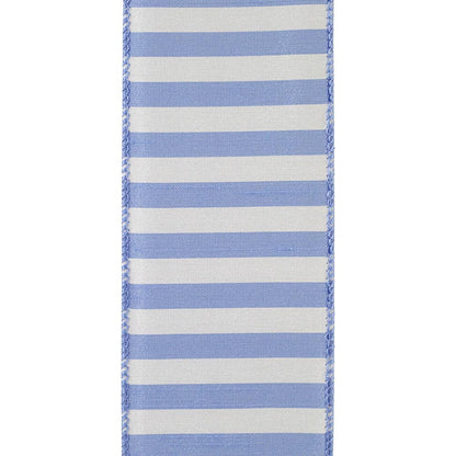 Cabana Stripe Dupioni Wired Edge, Iris, 2-1/2 In, 10 Yards